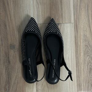 Sincerely Jules Black and Crystal Studded Flats Size 9 M